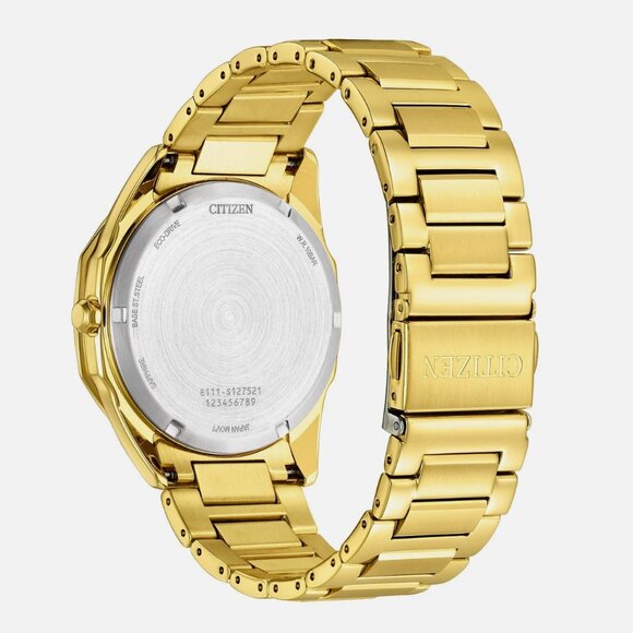 Citizen Eco-Drive Men Citizen Eco-Drive Men\'s Gold Diamond Bezel Stainless Steel Watch 40MM